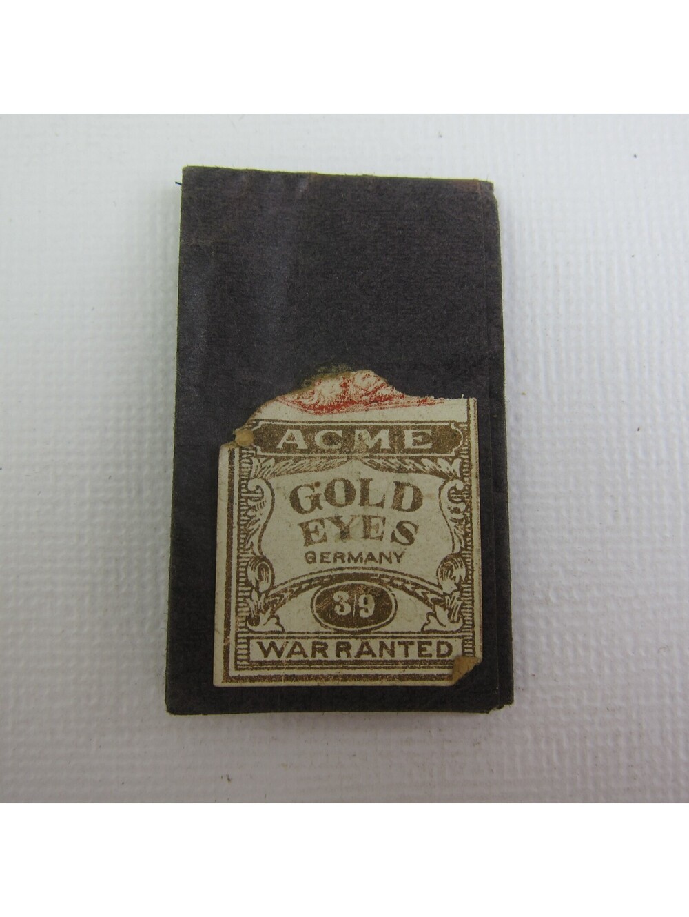 Antique Package Sewing Needles Acme Gold Eyes #3/9 Germany